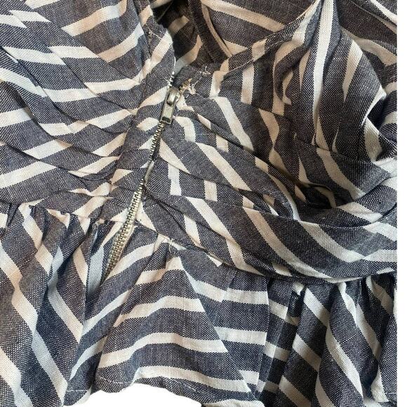 Free People Your Song Gray & White Striped Sleeveless Peplum Top Size 2 - Picture 5 of 7